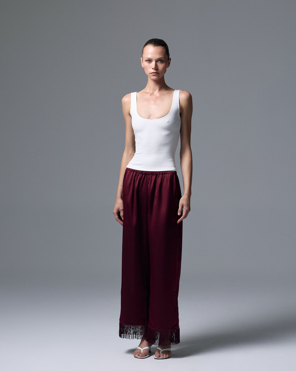 Rowe Satin Fringe Pants