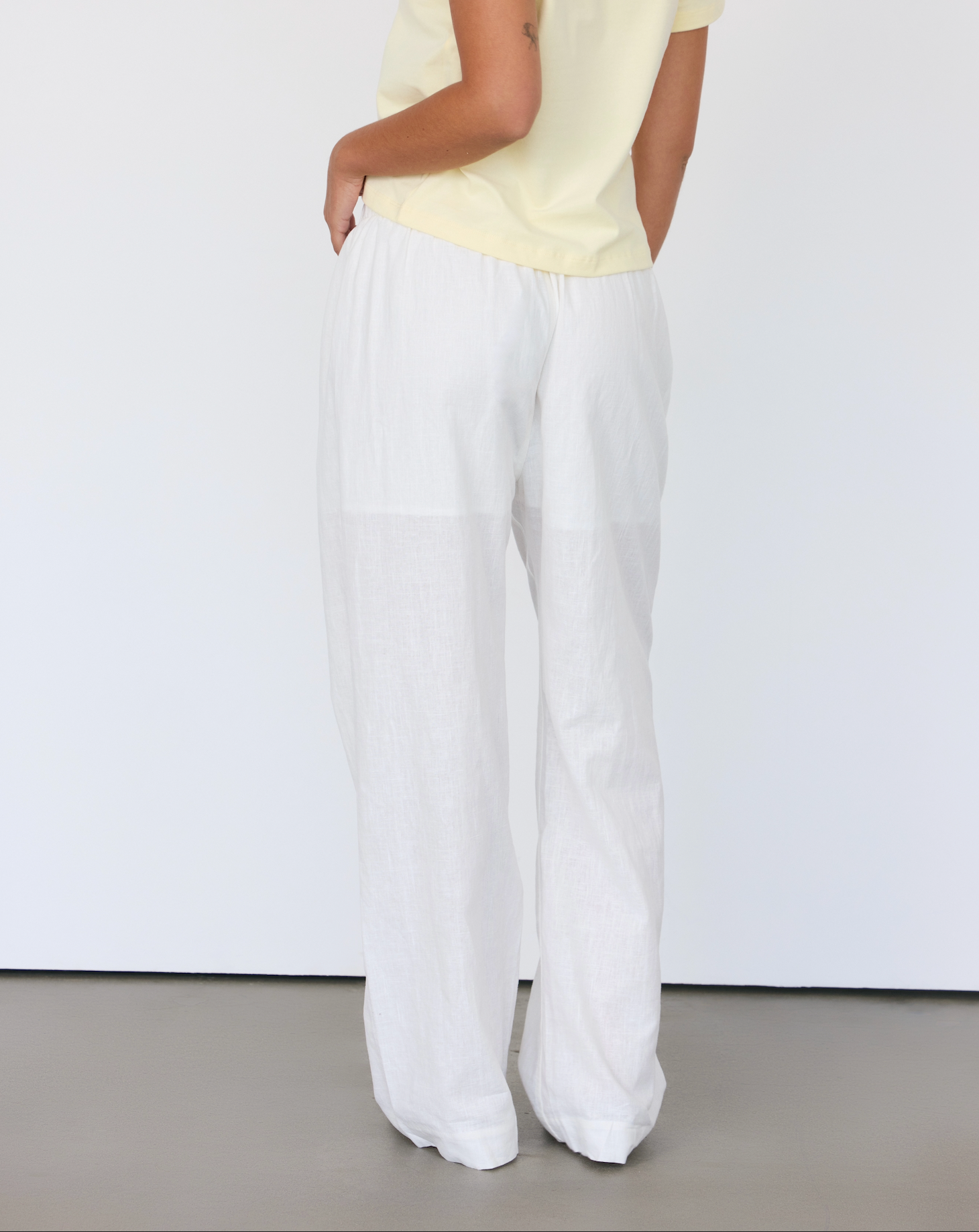 パンツ PT01 cotton linen 1pleats white pants Linen Relaxed Pants – Artless