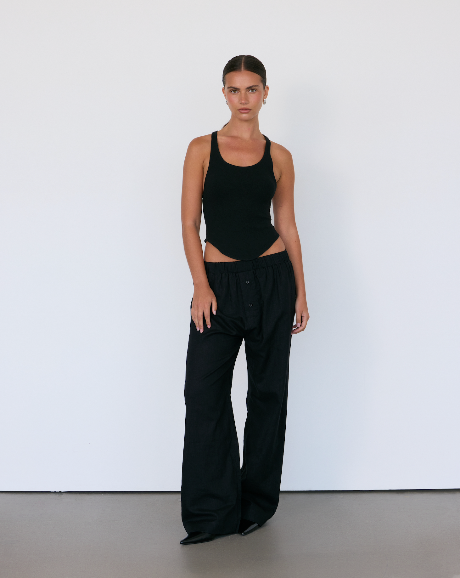 Ribbed Plunge Tank - Black | Artless Forever