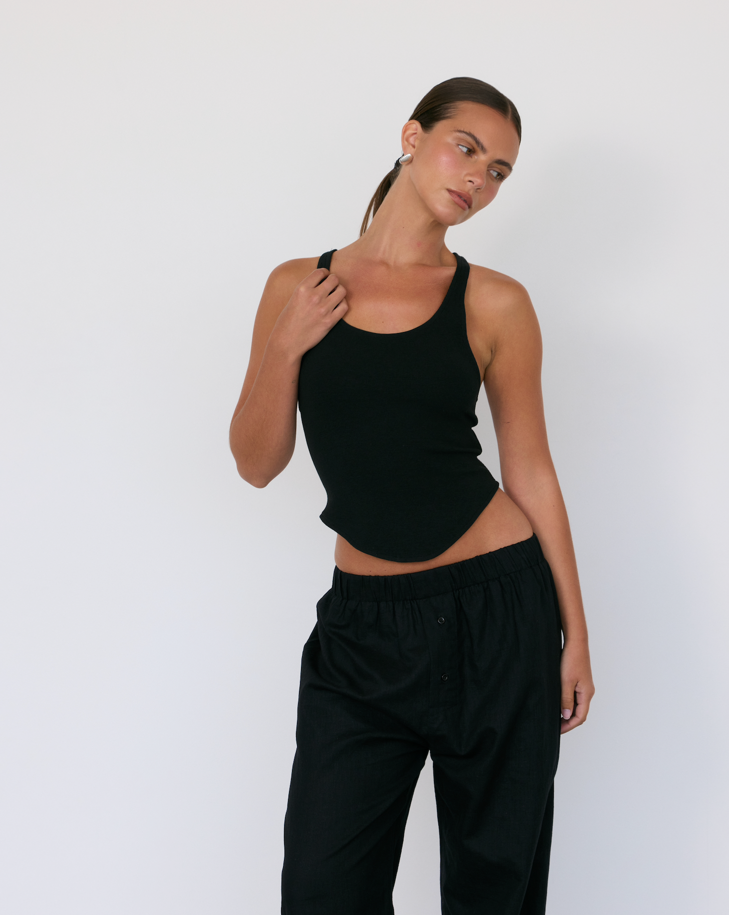 Ribbed Plunge Tank - Black | Artless Forever