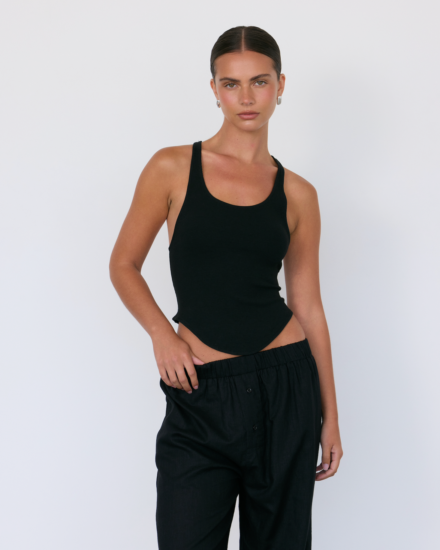ナウンレス NOUNLESS GLITTER MINIMAL TANK TOP （NOIR） GLITTER MINIMAL TANK TOP – NOUNLESS