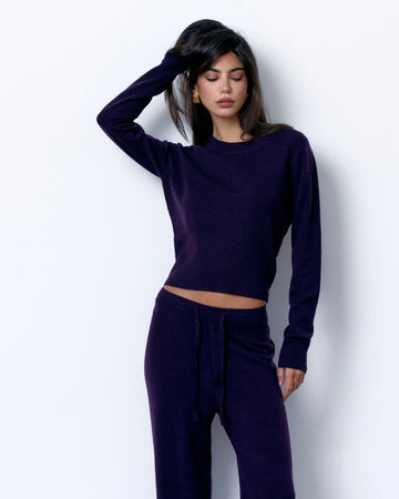 CASHMERE CREW - DARK PLUM - Artless Forever