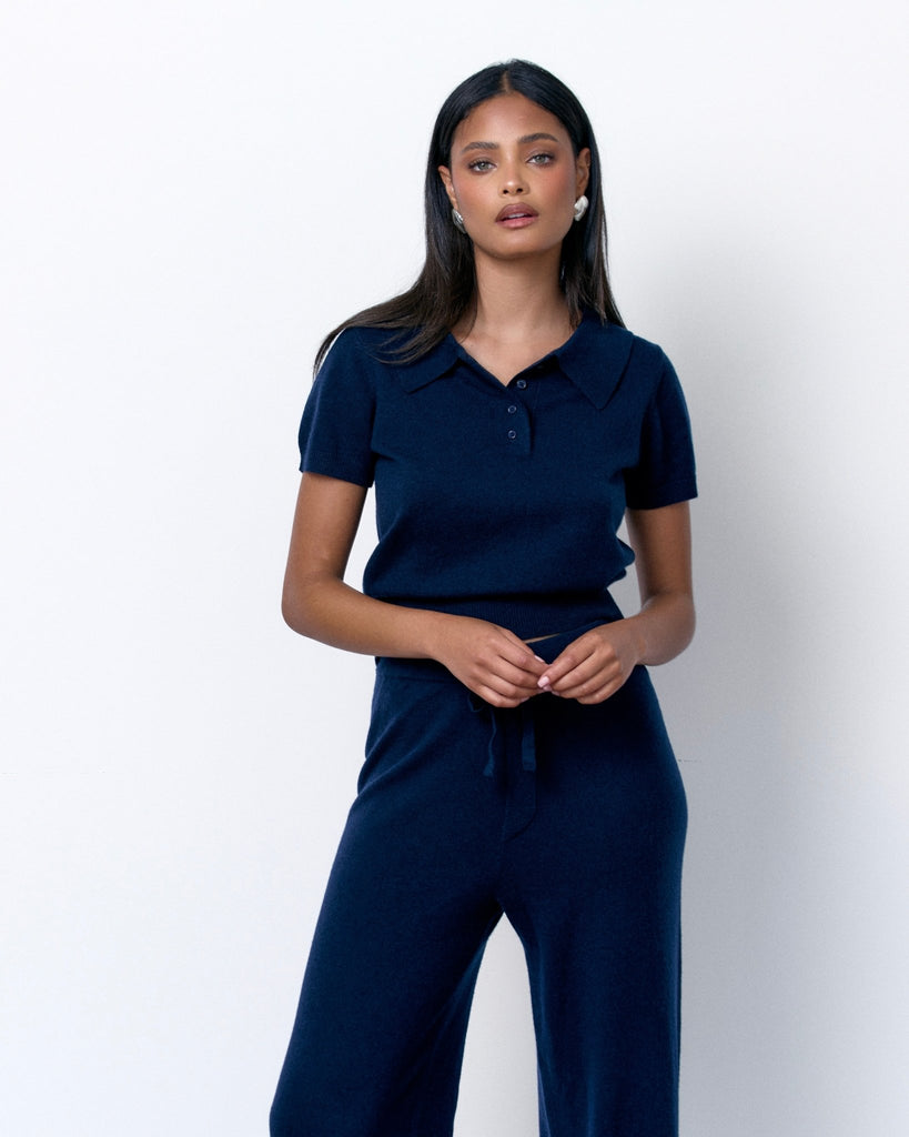 CASHMERE POLO - NAVY BLUE - Artless Forever