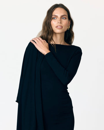 DYLAN CAPE MINI DRESS - BLACK - Artless Forever