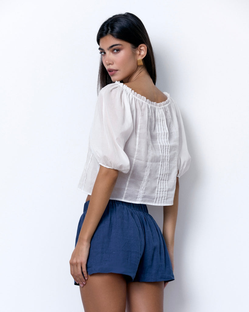 LINEN BOXER SHORTS - NAVY - Artless Forever