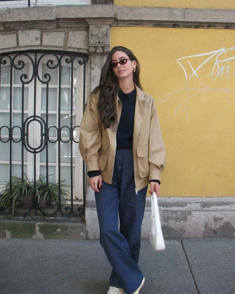 LINEN RELAXED PANTS - NAVY BLUE - Artless Forever