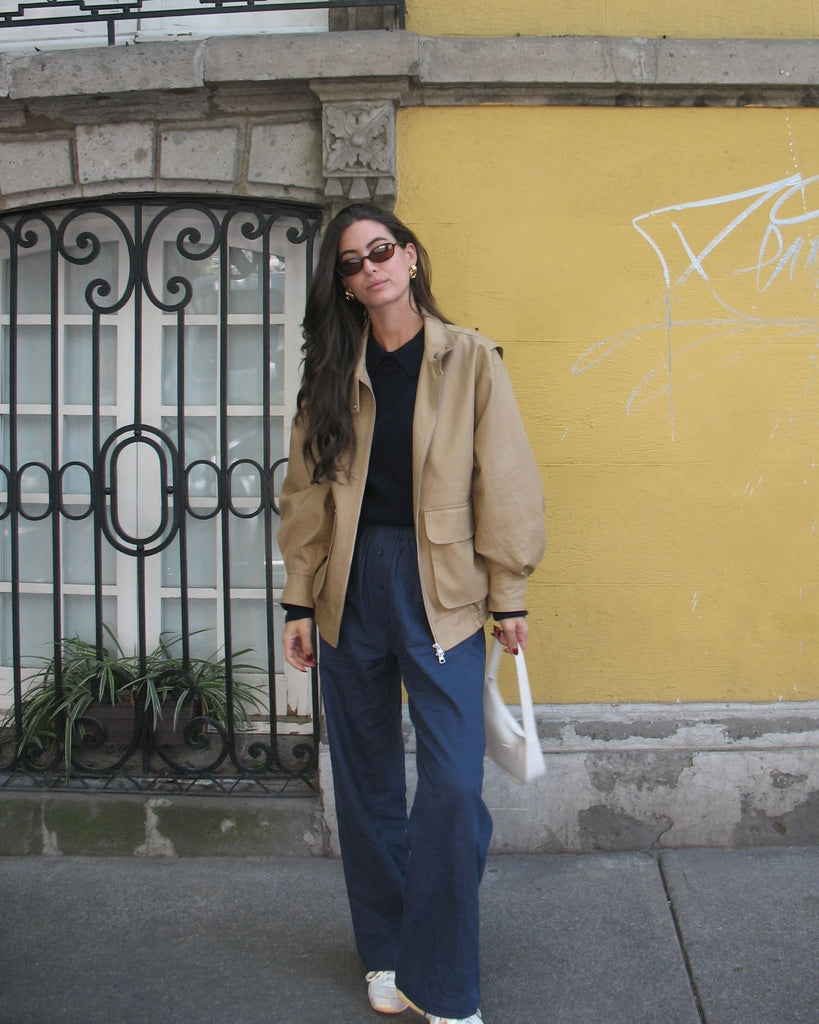 LINEN RELAXED PANTS - NAVY BLUE - Artless Forever