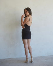Silk corset dress - black