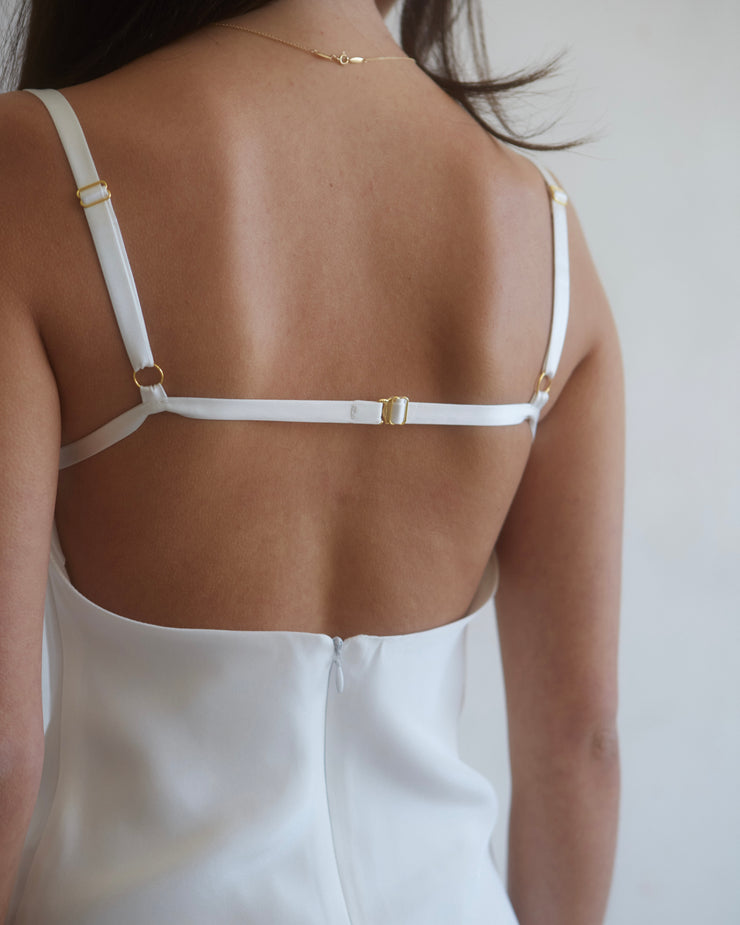 Silk corset dress - white